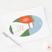 プリンセスかわいらしブライダルシャワーシール 楕円形シール (封筒)