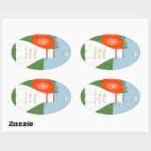 プリンセスかわいらしブライダルシャワーシール 楕円形シール (シート)