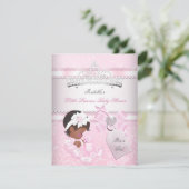 プリンセスかわいらしベイビーシャワーかわいいガールティアラ民族 招待状 (スタンド正面)