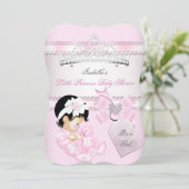 プリンセスかわいらしベイビーシャワーかわいい女の子ティアラスポット 招待状 (スタンド正面)