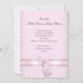 プリンセスかわいらしベビーシャワーかわいいガールキャリッジ 招待状 (裏面)