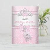 プリンセスかわいらしベビーシャワーガールバタフライティアラ 招待状 (スタンド正面)