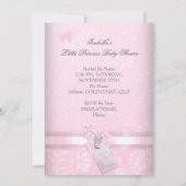 プリンセスかわいらしベビーシャワーガールバタフライティアラ 招待状 (裏面)