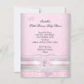 プリンセスかわいらしベビーシャワーガールバタフライ 招待状 (裏面)