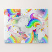 プリンセスかわいらしユニコーンパーソナライズされた ジグソーパズル (横)