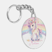 プリンセスかわいらしユニコーンレインボー キーホルダー (正面左)