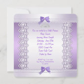 プリンセスかわいらし赤ちゃんシャワーかわいい女の子の靴3 招待状 (裏面)