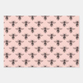 プリンセスかわいらし・ビー・ブラックと金ゴールド  ラッピングペーパーシート (正面)