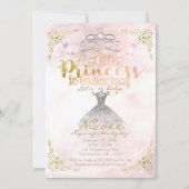 プリンセスがやってくる ピンクのベビーシャワー 招待状 (正面)