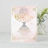プリンセスがやってくる ピンクのベビーシャワー 招待状 (スタンド正面)