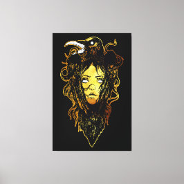 プリンセスがカラスに抱き寄せる キャンバスプリント