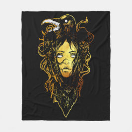 プリンセスがカラスに抱き寄せる フリースブランケット