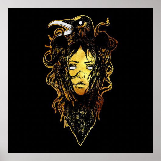 プリンセスがカラスに抱き寄せる ポスター (正面)