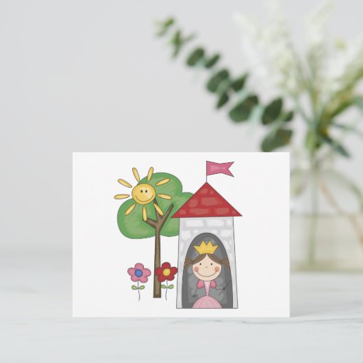 プリンセスがタワー型Tシャツと贈り物に ポストカード (スタンド正面)