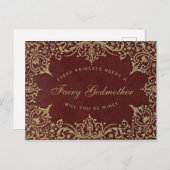 プリンセスが妖精の女神ヴィンテージ赤金ゴールドを必要とする ポストカード (正面/裏面)