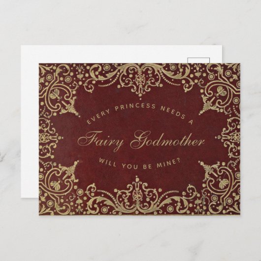 プリンセスが妖精の女神ヴィンテージ赤金ゴールドを必要とする ポストカード (正面/裏面)