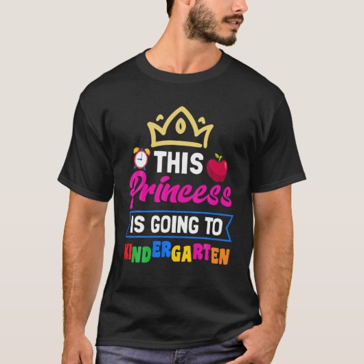 プリンセスが幼稚園に行く新学期 Tシャツ (正面)