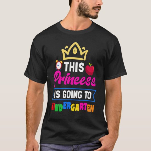 プリンセスが幼稚園に行く新学期 Tシャツ (正面)