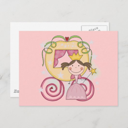 プリンセスがTシャツと贈り物に ポストカード (正面/裏面)
