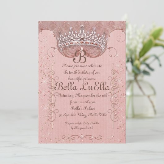 プリンセスきらきら光るダイヤモンドパーティの招待状 招待状 (スタンド正面)