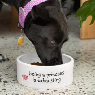 プリンセスでいるのは犬のユーモアおもしろいのペット ボウル