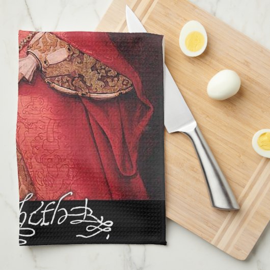 プリンセスとしてエリザベス女王一世 キッチンタオル (四つ折り)