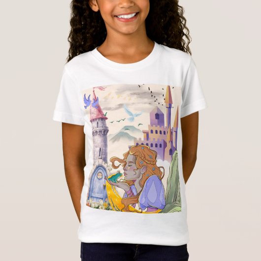 プリンセスとカエルの城の物語Tシャツ Tシャツ (正面)