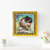 プリンセスとカエルの王子 スクエア壁時計 (ホーム)