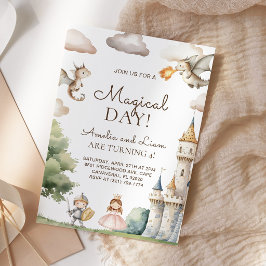 プリンセスとドラゴンのジョイント誕生日パーティー 招待状