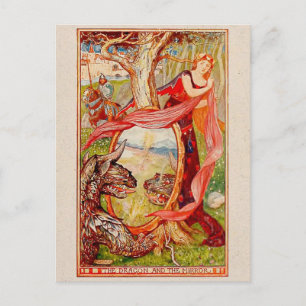 プリンセスとドラゴン図解入りの、写真付きの ポストカード