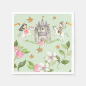 プリンセスとナイトパーティー、プリンセス、子供の誕生日 スタンダードカクテルナプキン (正面)