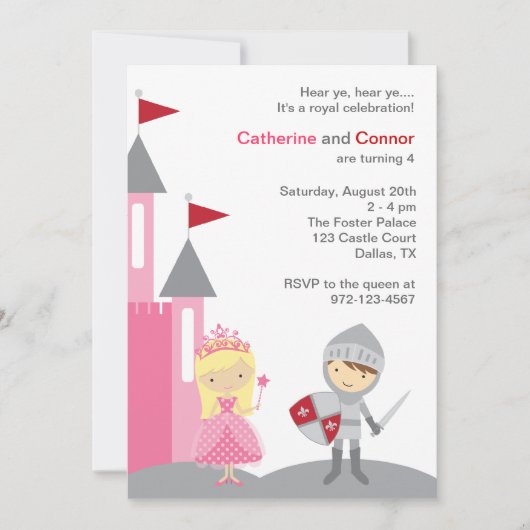 プリンセスとナイト招待状 招待状 (正面)