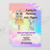 プリンセスとパピーズのパーティー招待状 招待状 (正面/裏面)