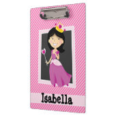 プリンセスとパープルドレス;ピンクと白ストライプ色 クリップボード (左)