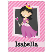 プリンセスとパープルドレス;ピンクと白ストライプ色 クリップボード (裏面)