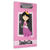 プリンセスとパープルドレス;ピンクと白ストライプ色 クリップボード (右)
