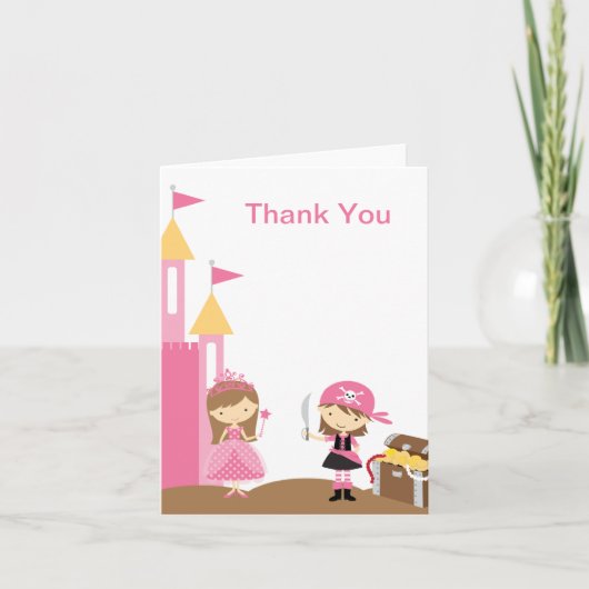 プリンセスとピンクの海賊カード サンキューカード (正面)