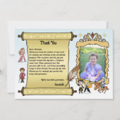 プリンセスとプリンスのおとぎ話かわいい王室の写真 サンキューカード (正面)