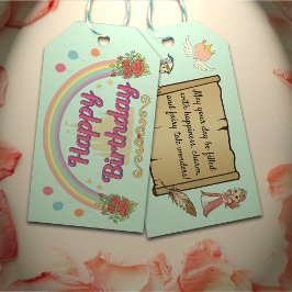 プリンセスとプリンス童話かわいい王室の誕生日 ギフトタグ