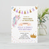 プリンセスとユニコーンの共同誕生日の招待状 招待状 (スタンド正面)