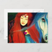 プリンセスとユニコーンの風景tessieART ポストカード (正面/裏面)