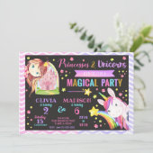 プリンセスとユニコーンジョイント誕生日招待状 招待状 (スタンド正面)