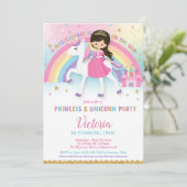 プリンセスとユニコーンバースデーパーティレインボーキャッスル 招待状 (スタンド正面)