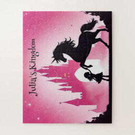 プリンセスとユニコーンパーソナライズされた ジグソーパズル