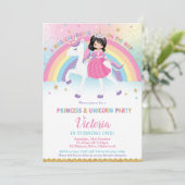 プリンセスとユニコーンレインボーキャッスルバースデーパーティー 招待状 (スタンド正面)