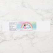 プリンセスとレインボーユニコーン誕生日パーティーの好意 ペットボトルラベル (シングルラベル)