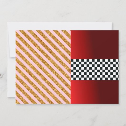 プリンセスとレーシングカーの共同パーティー招待状 招待状 (裏面)