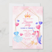 プリンセスと一角獣の誕生パーティー 招待状 (正面)