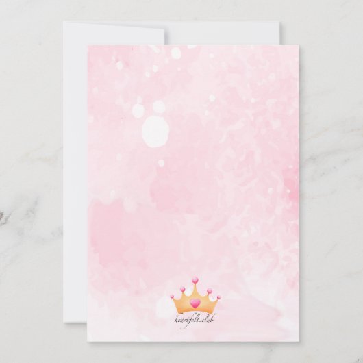 プリンセスと一角獣の誕生パーティー 招待状 (裏面)