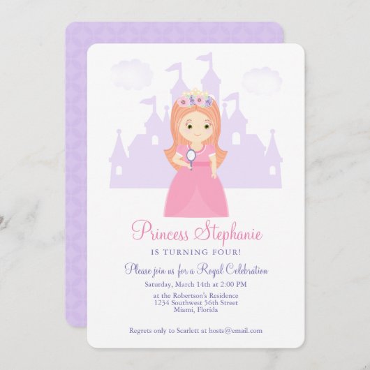 プリンセスと彼女の魔法鏡 招待状 (正面/裏面)